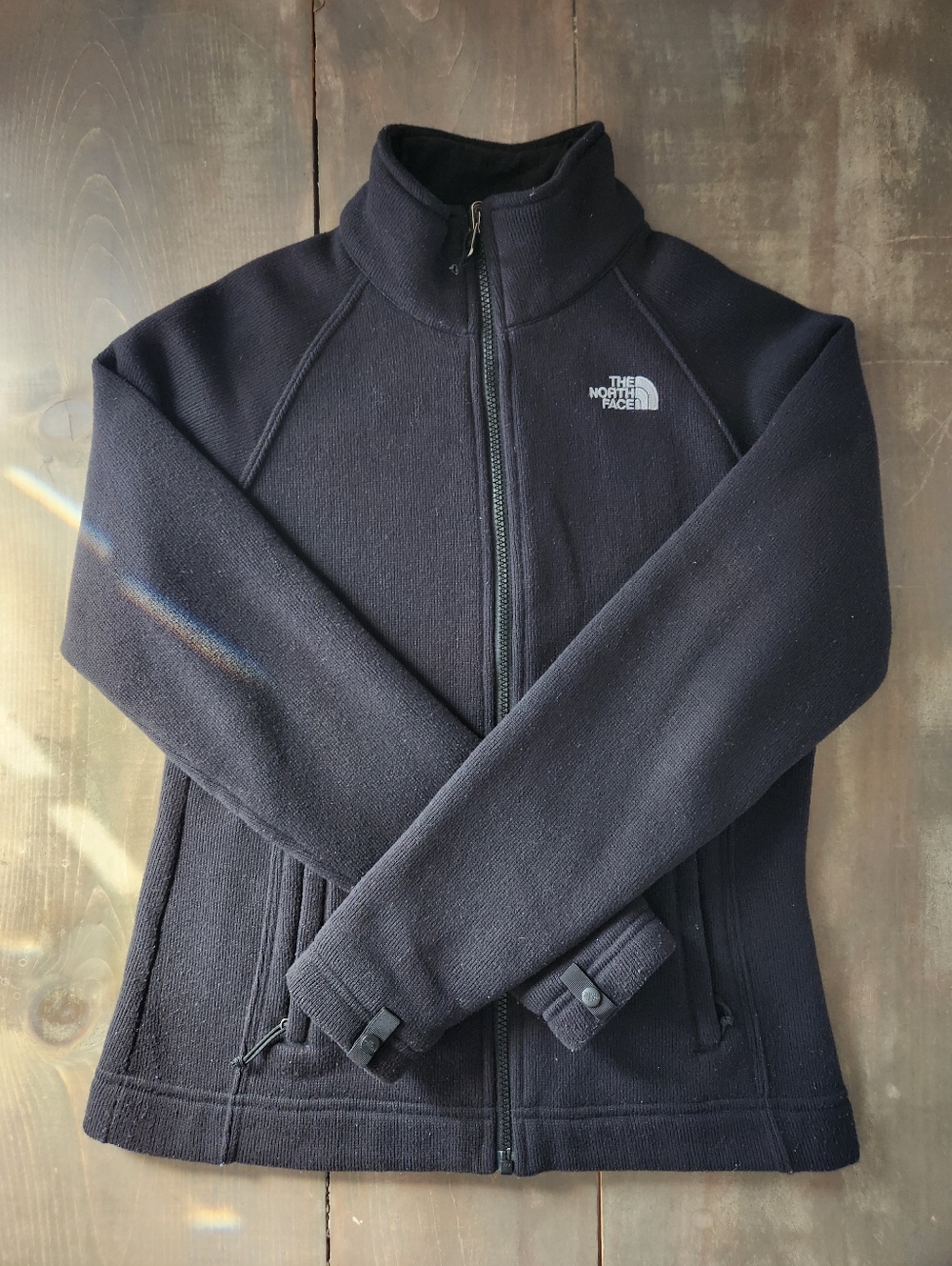 The North Face Black Full Zip Fleece Knit Sweater Jacket - Size Small